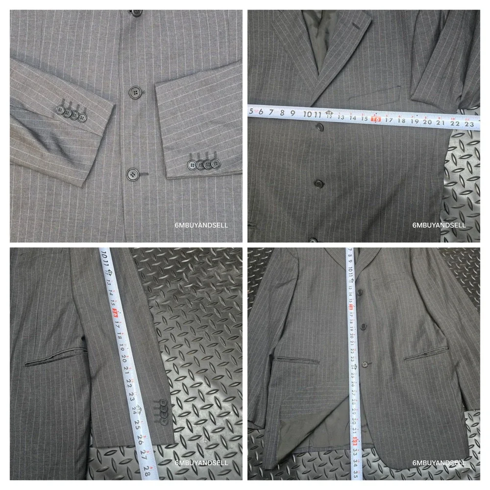 Cerruti 1881 Roma Italy Gray Pinstripe Wool Blazer Sport Coat Jacket 44R Luxury